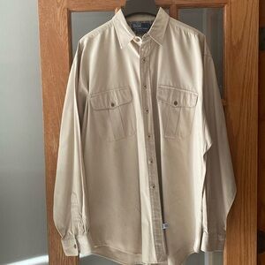 Ralph Lauren Men’s XL Safari Shirt Tan Beige Long Sleeve 2 Pockets